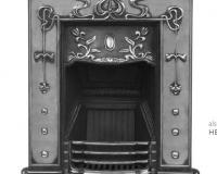 Bella Small Art Nouveau Cast Iron Combination Fireplace