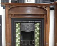 Antique Arts & Craft / Art Nouveau Reclaimed Old Oak Fireplace surround Mantel 