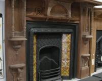 Antique Reclaimed Old Original Victorian Carved Walnut Fire Surround Mantel