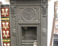 Antique Aesthetic Movement Reclaimed Old Cast Iron Combination Fireplace