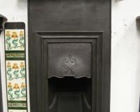 Original Antique Reclaimed Old art Nouveau Cast Iron Combination Fireplace