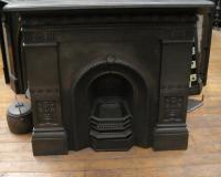 Antique Original Arts & Crafts Reclaimed Old Cast Iron fireplace Surround Mantel