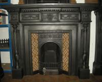 Antique Reclaimed Original Victorian Cast Iron Fireplace Surround Mantel