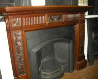 Old Reclaimed Antique Arts & Crafts Carved Wooden Fireplace Surround