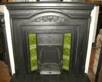 Antique Art Nouveau Cast Iron Fireplace Surround