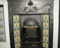 Reclaimed Antique Art Nouveau Cast Iron Combination Fireplace
