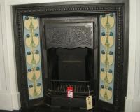 Old Antique Victorian Reclaimed Original Tiled cast iron Fireplace Insert