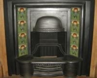 Reclaimed Edwardian Tiled Hob Grate Fireplace Insert