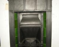 Antique Edwardian Cast Iron Tiled Combination Fireplace