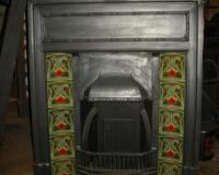 Edwardian tiled cast iron combination fireplace