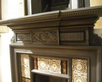 Antique Reclaimed Aesthetic Movement Cast Iron Fireplace Surround Mantel