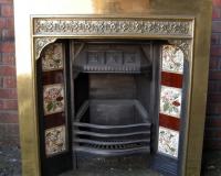 Cast Iron & Brass Tiled Fireplace Insert