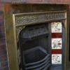 Cast Iron & Brass Tiled Fireplace Insert