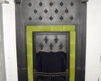 Antique Edwardian Tiled Cast Iron Combination Fireplace