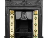 Morris Art Nouveau Tiled Cast Iron Combination Fireplace