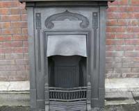 Antique Arts & Crafts Cast Iron Combination Fireplace