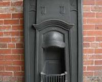Original Art Nouveau Cast Iron Fireplace