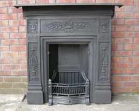 Antique cast iron Victorian combination fireplace