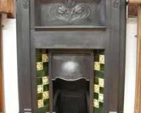Cast iron Art Nouveau combination fireplace