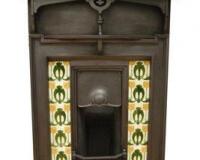 Cast iron Arts and Crafts / Art Nouveau combination fireplace