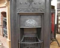 Antique Art Nouveau Cast Iron Fireplace