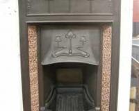 Antique Art Nouveau cast iron combination fireplace