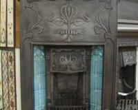 Original Cast iron Art Nouveau combination fireplace