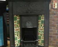 Antique Cast Iron Art Nouveau Fireplace