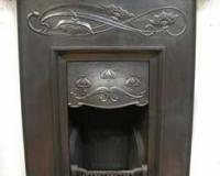 Art Nouveau Antique Cast Iron Fireplace