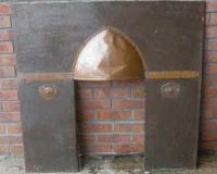 Arts and Crafts beaten copper fireplace insert