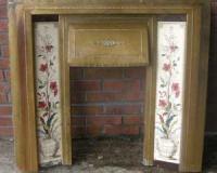 Antique Edwardian Tiled Brass Fireplace Insert