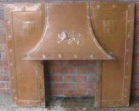 Antique Arts & Crafts Copper Fireplace insert