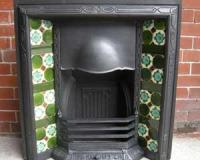 Antique Edwardian Tiled Fireplace Insert