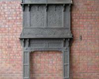 Antique Carved Wooden Fireplace Surround With Overmantel