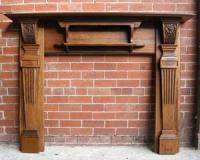 Antique Victorian Walnut Fireplace Surround
