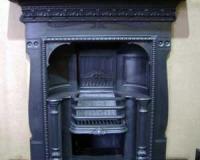 Antique Victorian Cast Iron Hobbed Combination Fireplace