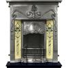 Valentine Art Nouveau Tiled Cast Iron Combination Fireplace 