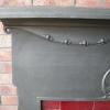 Antique Art Nouveau Cast Iron Tiled Combination Fireplace