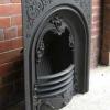 Antique Early Victorian Arched cast Iron Fireplace Insert