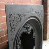 Antique Early Victorian Arched cast Iron Fireplace Insert