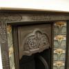 Original Art Nouveau Tiled Cast Iron Fireplace Insert