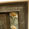 Original Art Nouveau Tiled Cast Iron Fireplace Insert