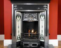 Chatham Art Nouveau Cast Iron Combination Fireplace