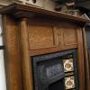 Original Carved Oak Art Nouveau Fireplace Surround Mantel