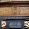 Original Carved Oak Art Nouveau Fireplace Surround Mantel