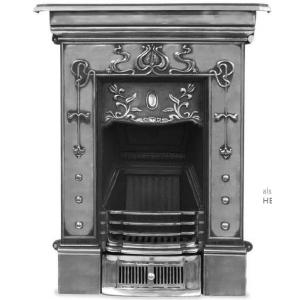 Bella Small Art Nouveau Cast Iron Combination Fireplace