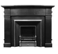 London Plate Wide Victorian Cast Iron Fireplace Insert