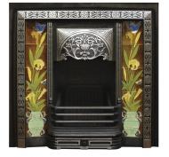 Daisy Victorian Tiled cast Iron Fireplace Insert