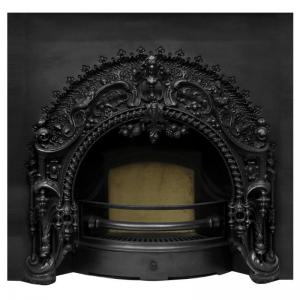 Rococo Georgian Arched Cast Iron Fireplace Insert