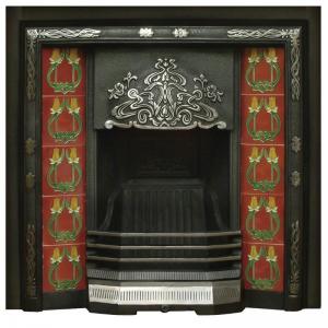 Daisy Victorian Tiled cast Iron Fireplace Insert